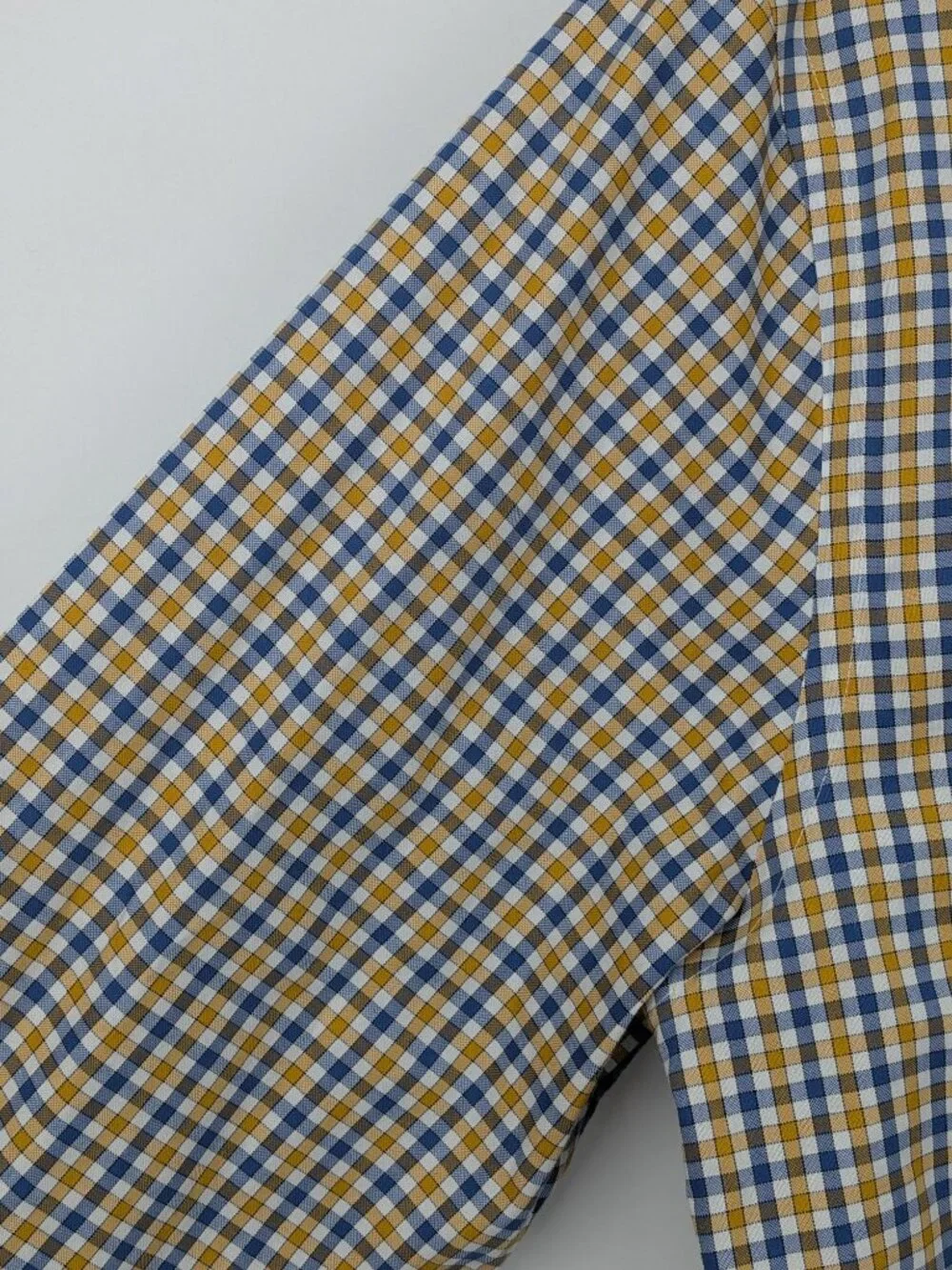 Banana Republic Untucked Slim Fit Gingham Button Up Shirt Non Iron Office Large